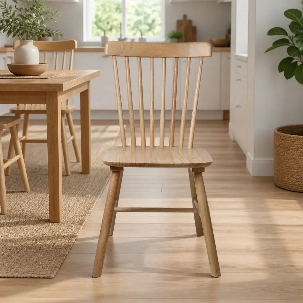Dining Chairs Solid Wood Oak Windsor Style Set of 6