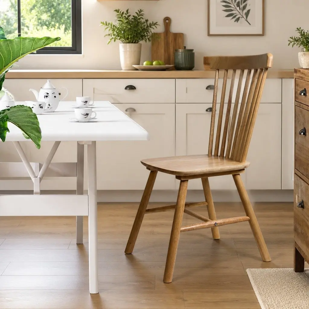 Dining Chairs Solid Wood Oak Windsor Style Set of 6