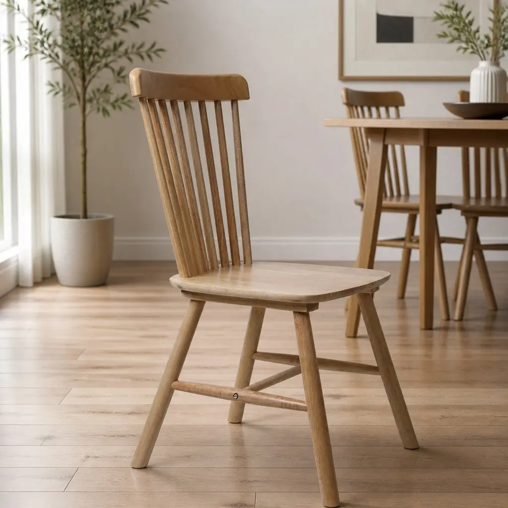 Dining Chairs Solid Wood Oak Windsor Style Set of 6