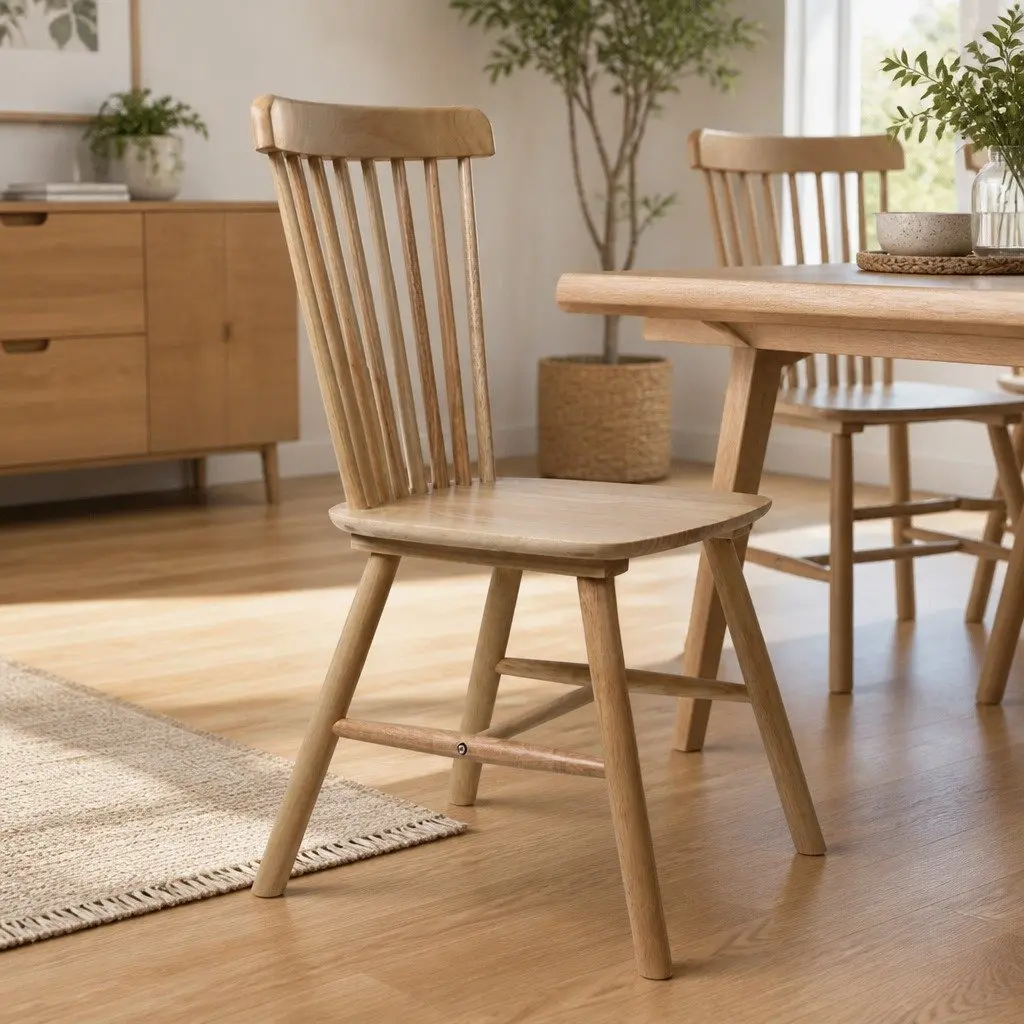 Dining Chairs Oak Wood Kitchen Seating Set of 2 Modern Home Furniture