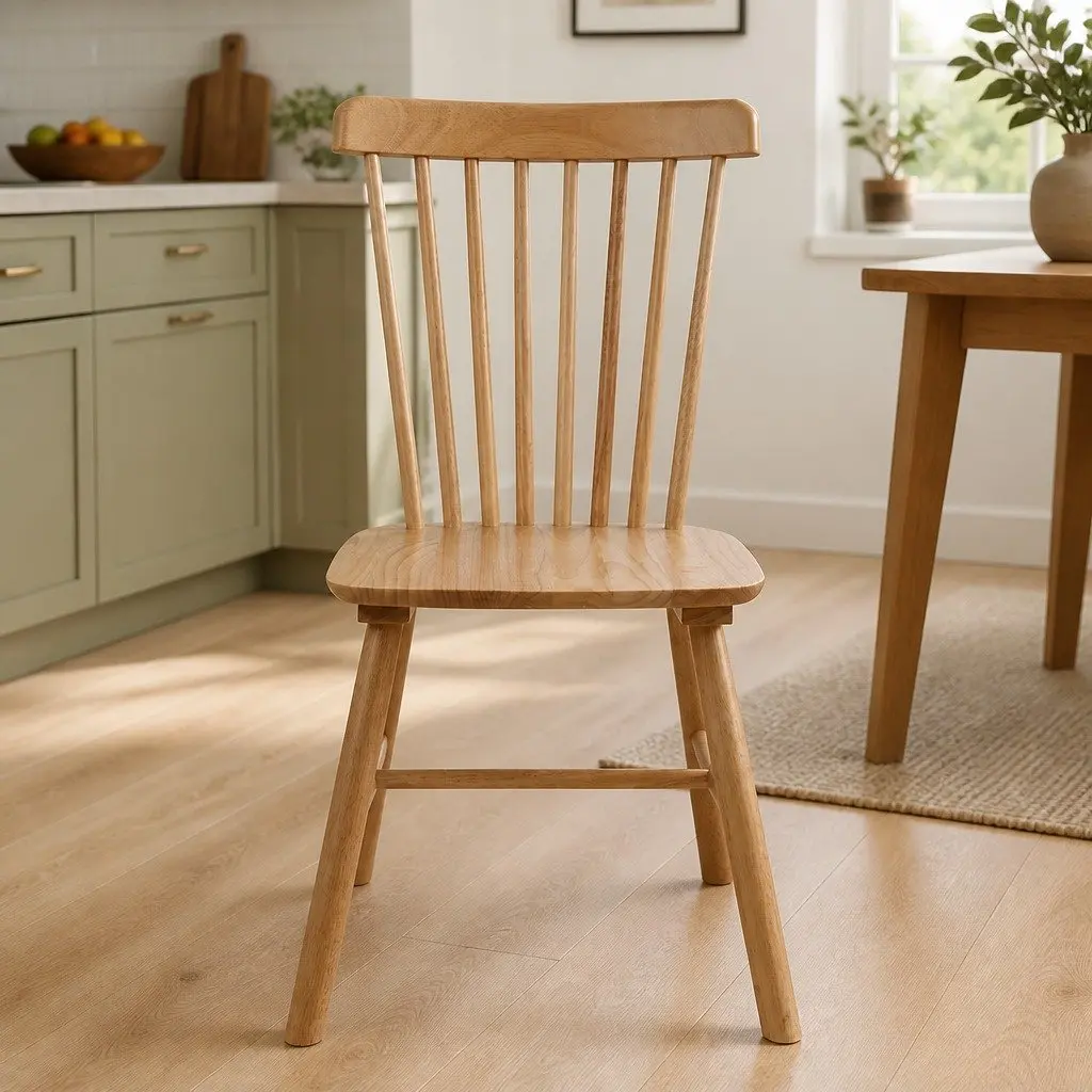 Dining Chairs Oak Wood Kitchen Seating Set of 2 Modern Home Furniture