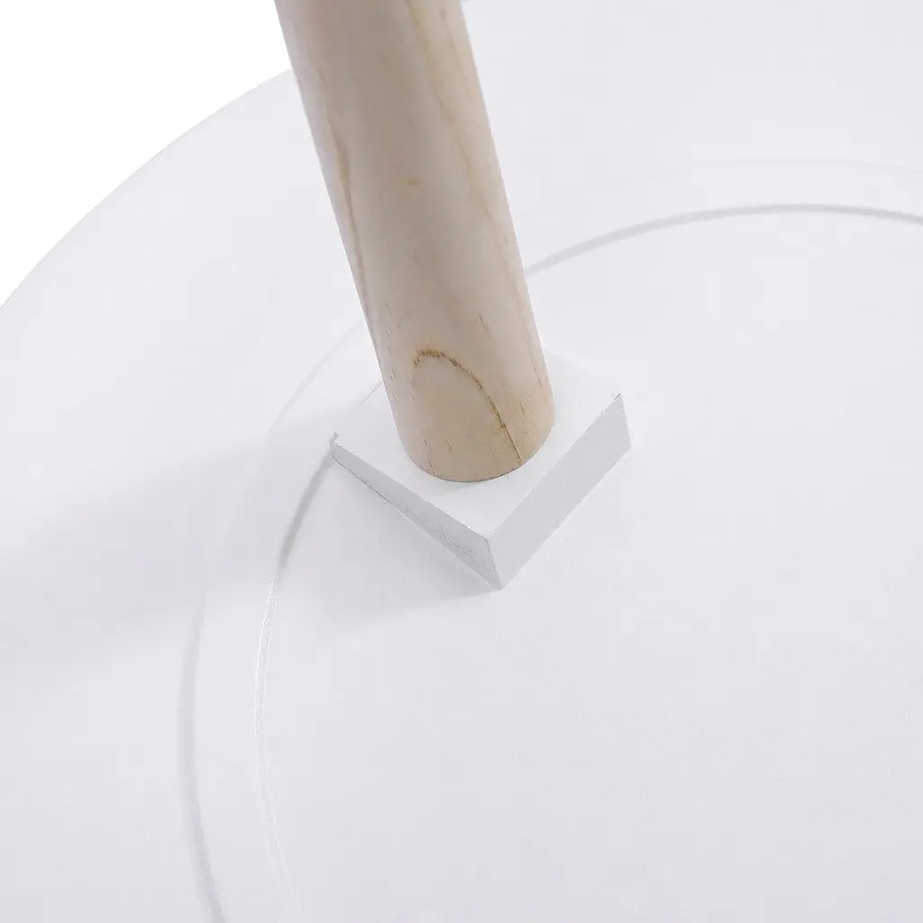 Side Table Composite Wood White 49cm x 48cm Solid Legs Removable Storage
