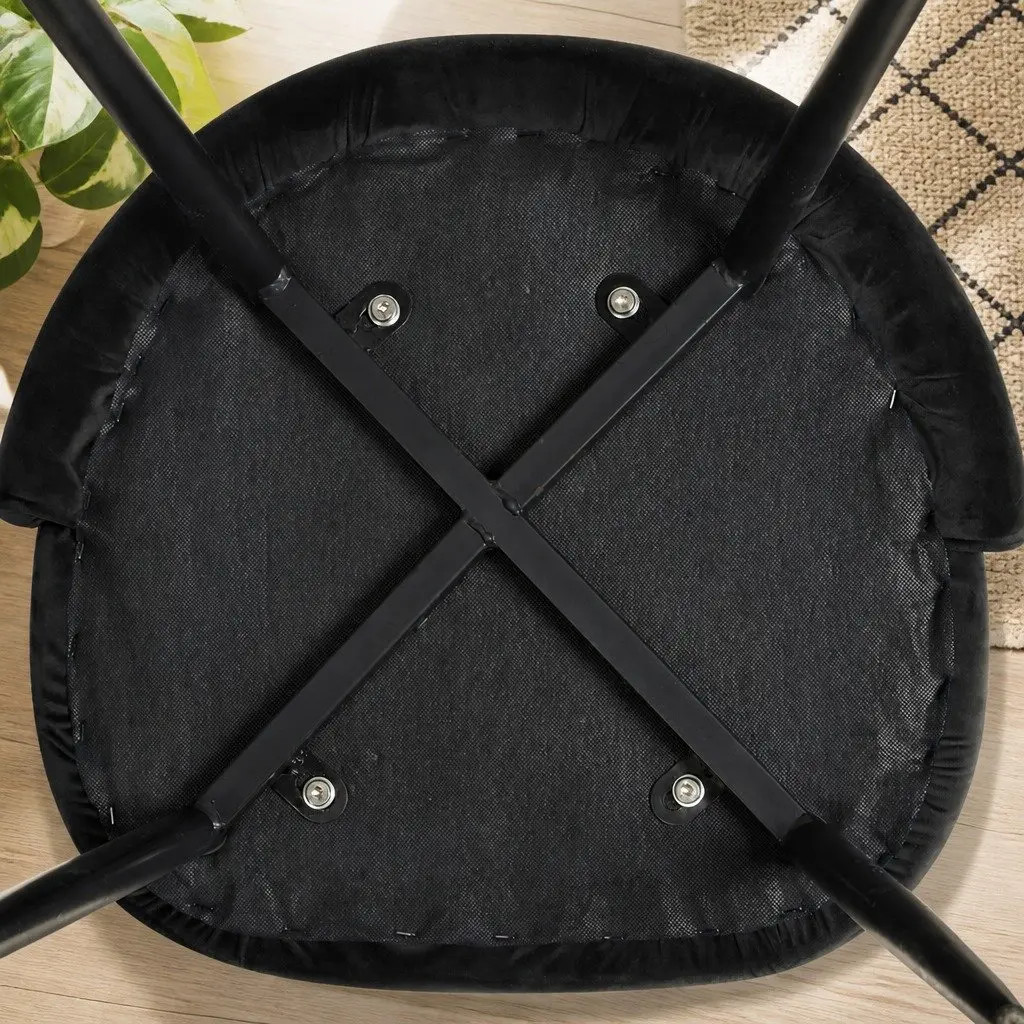 Dining Chairs Velvet Upholstered Set of 4 Black