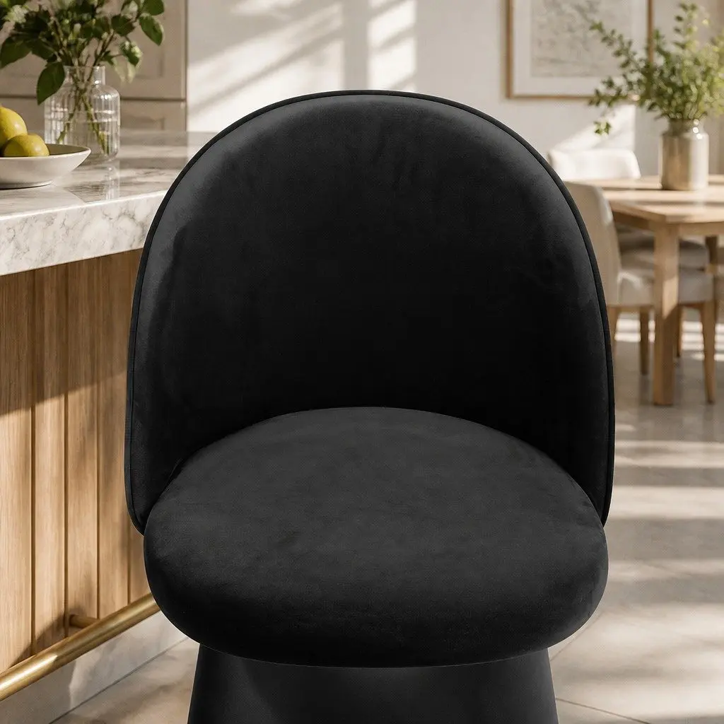 Dining Chairs Velvet Upholstered Set of 4 Black