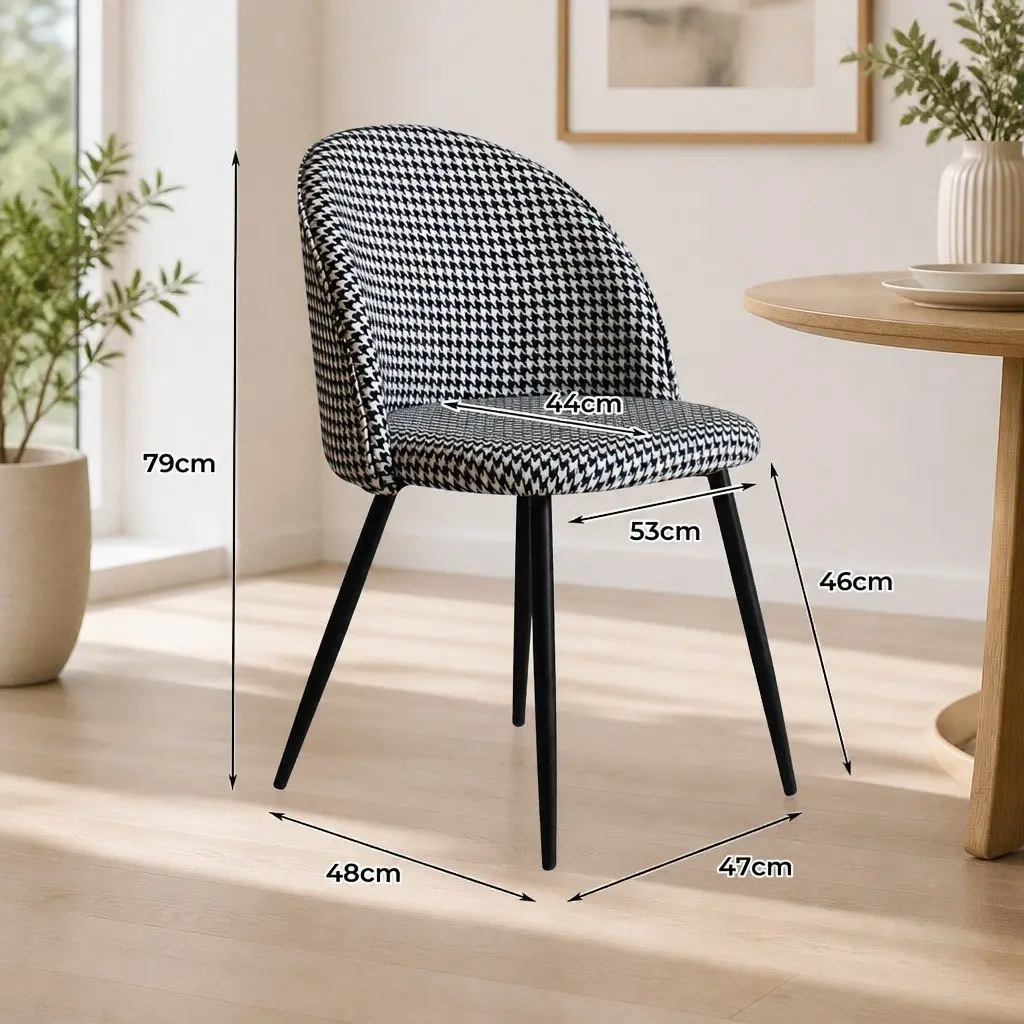 Houndstooth Dining Chairs Set of 4