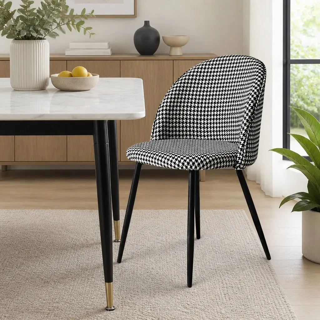 Houndstooth Dining Chairs Set of 4