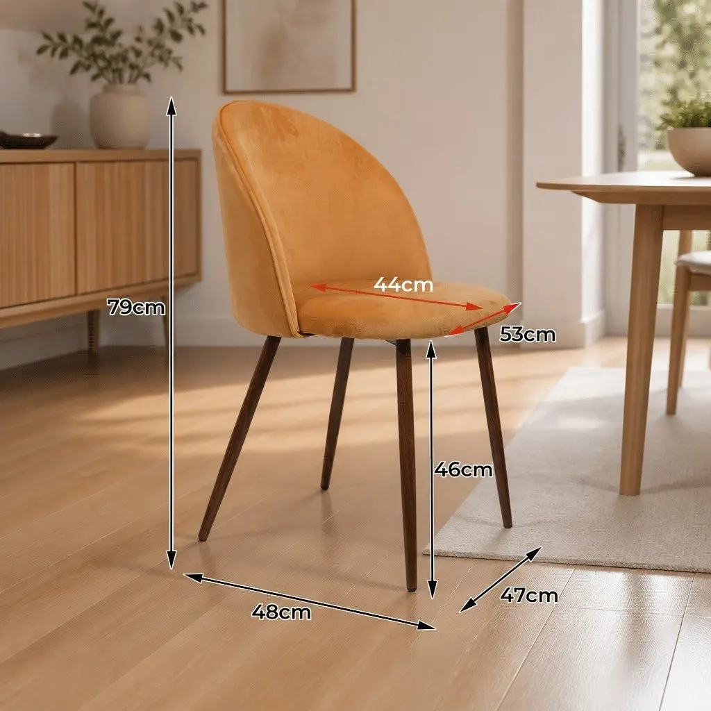 Velvet Dining Chair Set of 6 for Dining Spaces