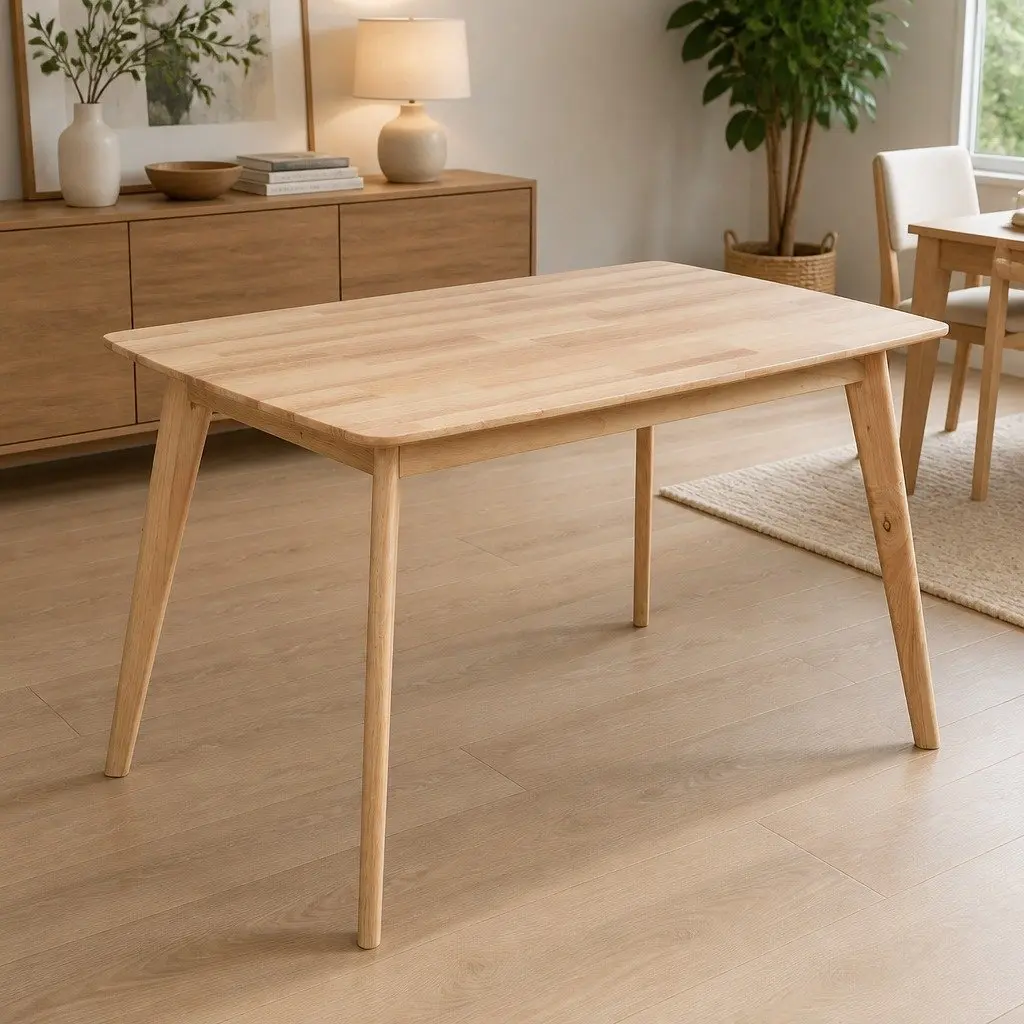 Dining Table Solid Wood Frame Industrial Style Family Kitchen Furniture
