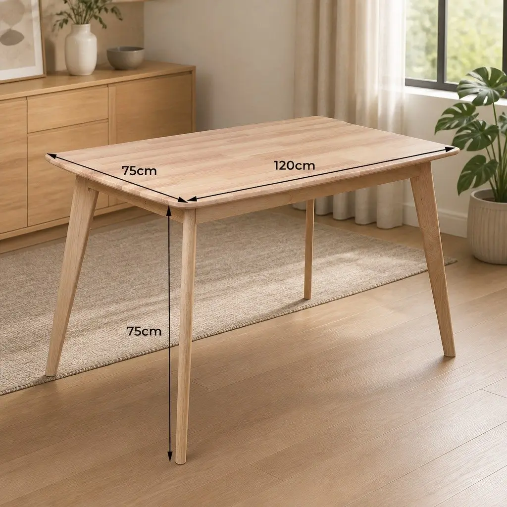 Dining Table Solid Wood Frame Industrial Style Family Kitchen Furniture