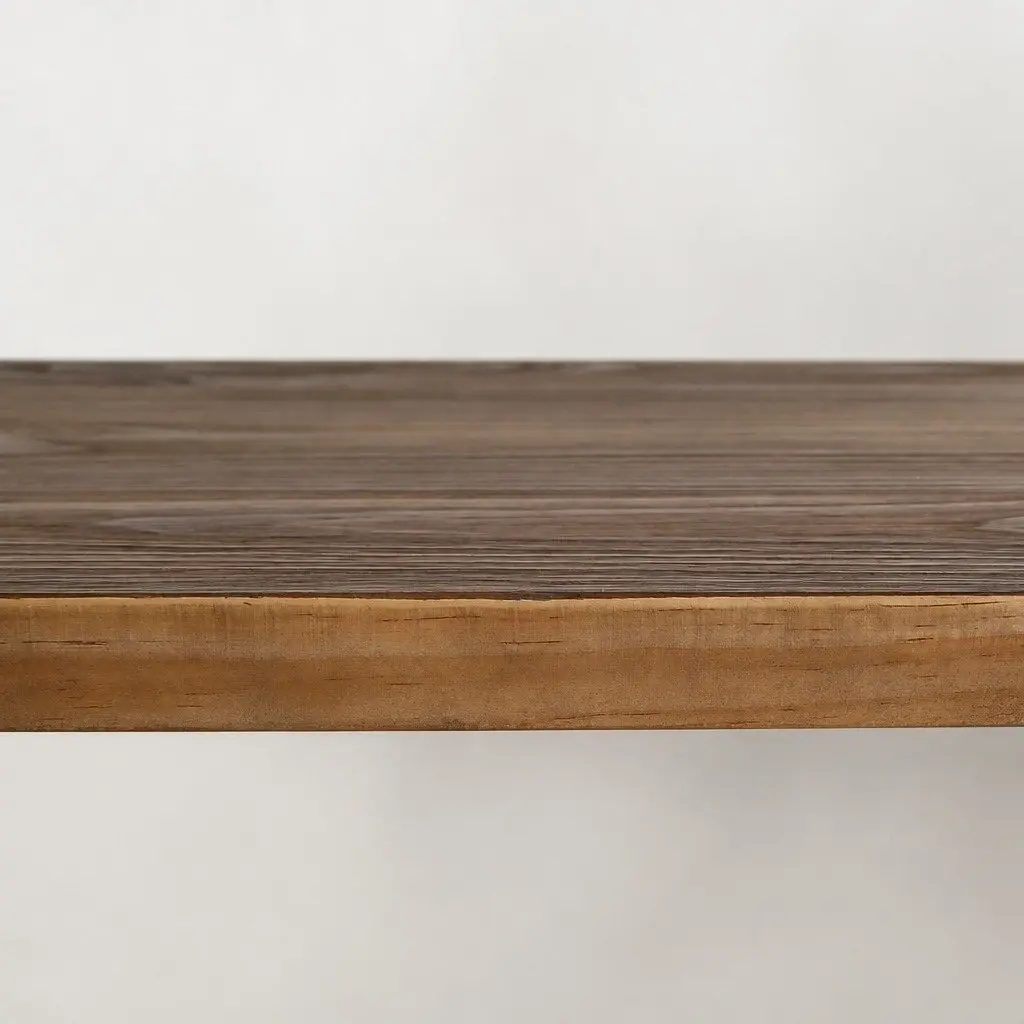 140cm Solid Wood Dining Bench with Steel Frame
