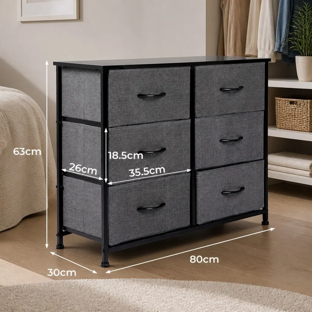 Dark Grey Storage Cabinet Tower with Removable Drawers