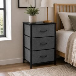 Storage Cabinet Tower Chest Organizer Bedroom Kitchen Furniture Dark Grey