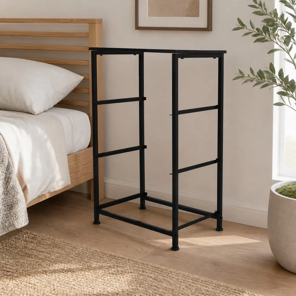 Storage Cabinet Tower MDF Steel Cotton-Polyester Non-Woven Fabric 45cm x 30cm x 70cm Dark Grey