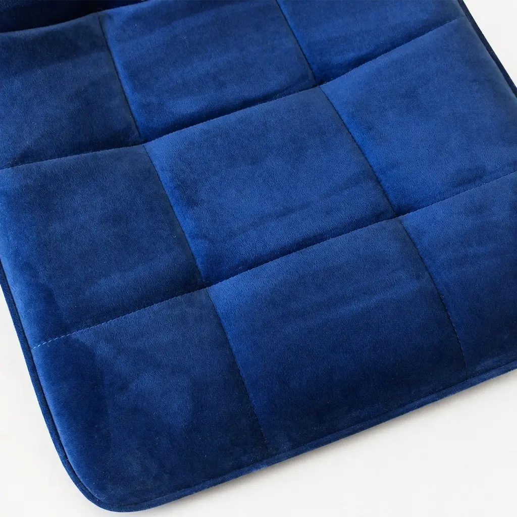 Set of 4 High Density Foam Velvet Blue Dining Chairs
