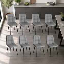 Set of 8 Modern Dining Chairs with High-Density Foam