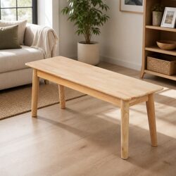 Natural Wooden Frame Dining Bench Seat 120cm