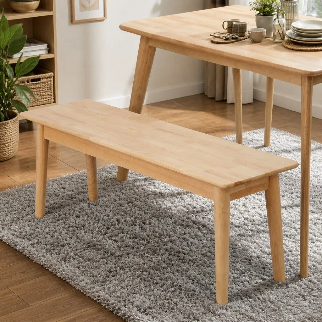 Dining Bench Rubberwood 120cm Natural