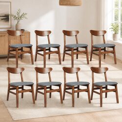 Set of 8 Stylish Wooden Frame Dining Chairs