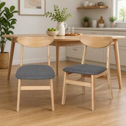 Set of 4 Modern Dining Chairs with Solid Wood Frame