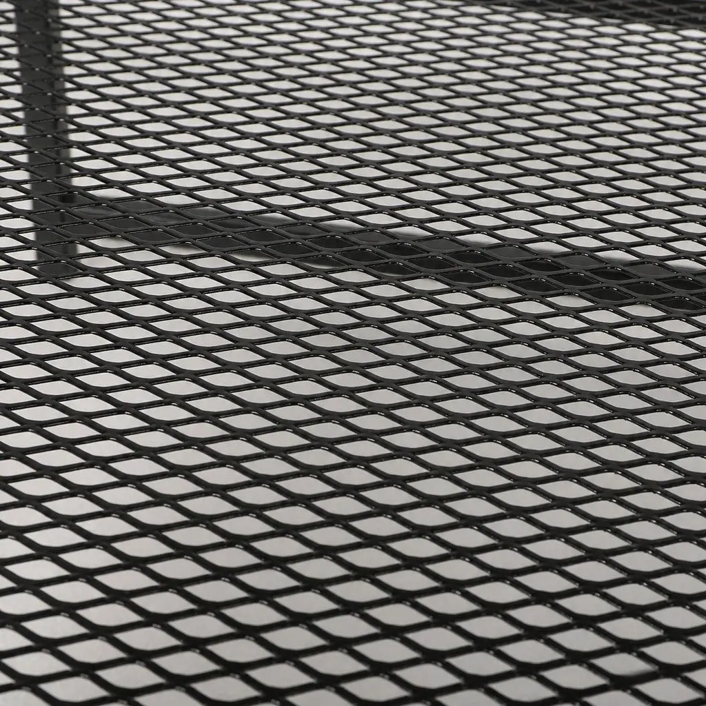 Black Steel Side Table with Open Shelves