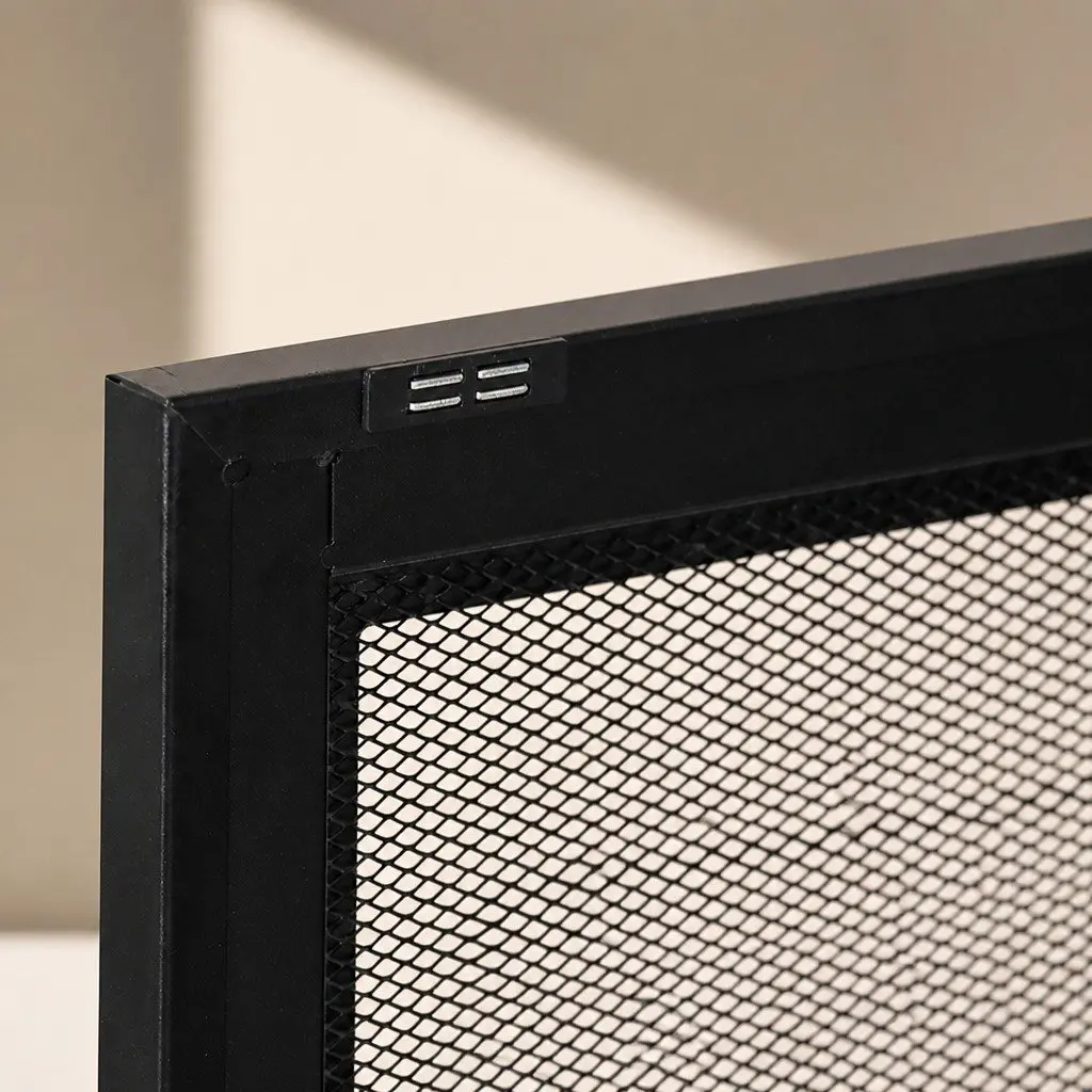 Storage Cabinet Steel 80cm W x 40cm D x 101.5cm H Black Mesh Doors Adjustable Shelves
