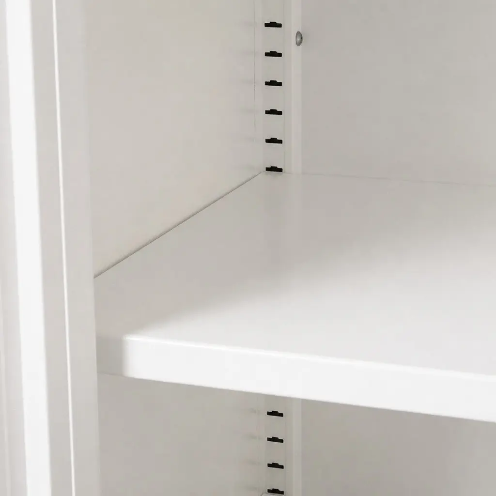 Storage Cabinet Steel White 80cm W x 40cm D x 101.5cm H with Mesh Doors