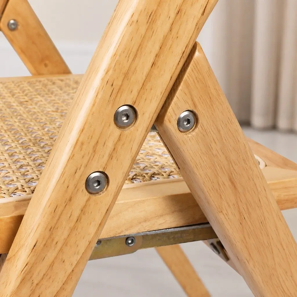 Set of 2 Foldable Wooden Dining Chairs for Comfort