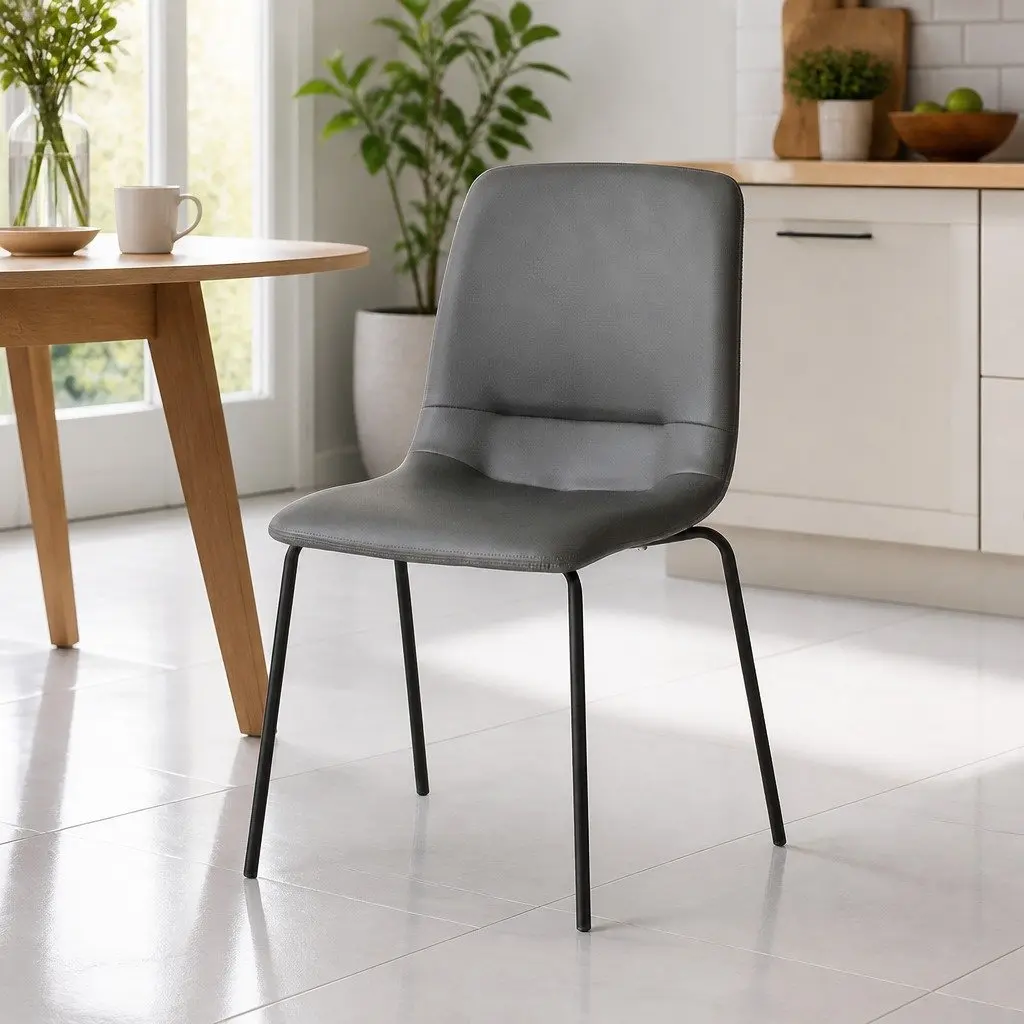 Stackable Dining Chairs Set of 8 Kitchen Grey Contemporary Seating Furniture