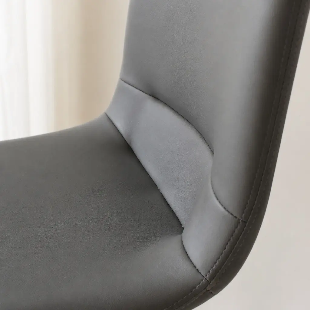 Stackable Dining Chair in Grey PU Leather