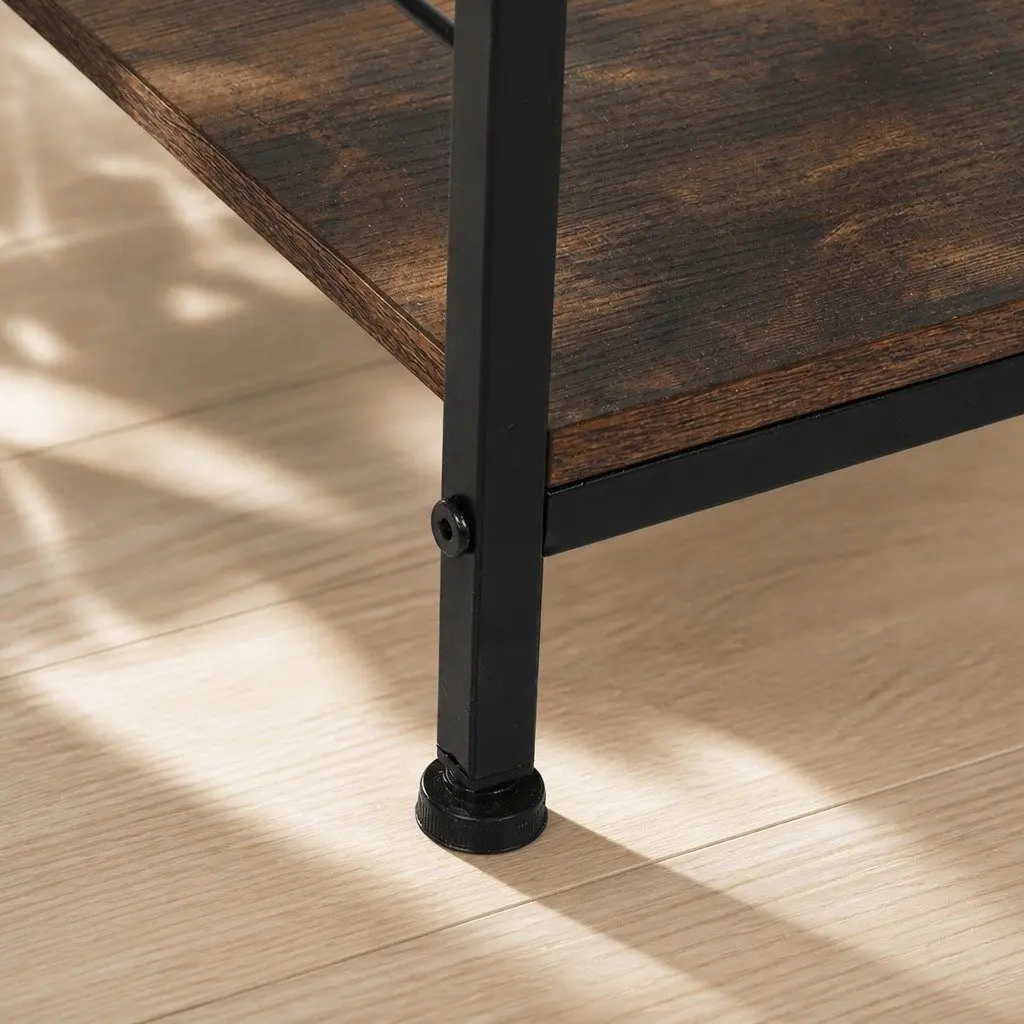 Metal Frame Bedside Table with MDF Top and Drawer