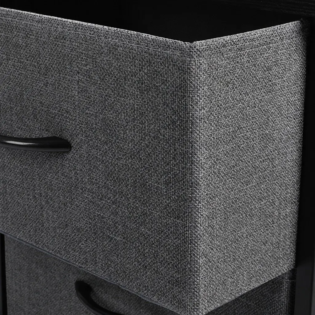 Storage Cabinet Tower Chest of Drawers MDF Steel Grey