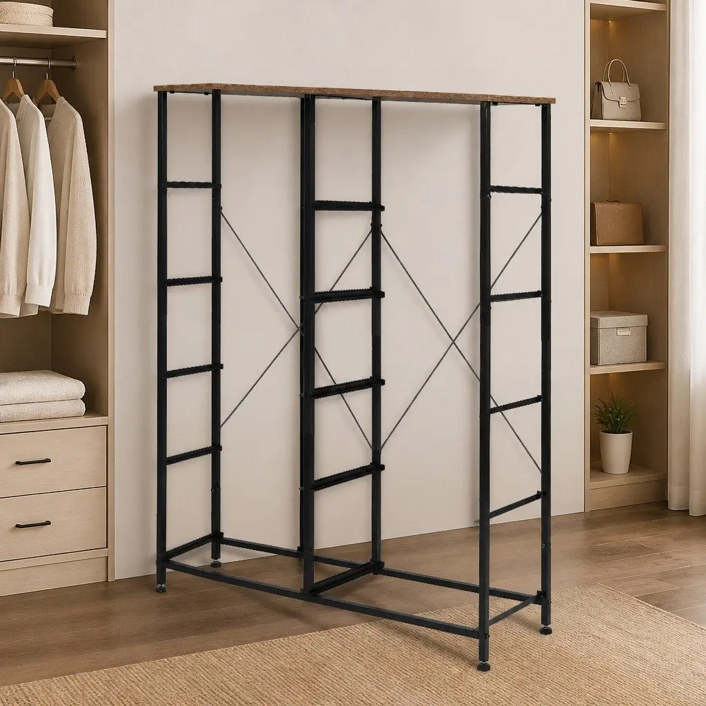 Storage Cabinet MDF Steel 88cm x 30cm x 112cm Brown 10 Drawer Organiser Unit