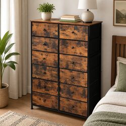 Durable Vintage Storage Cabinet Tower with 12 Drawers