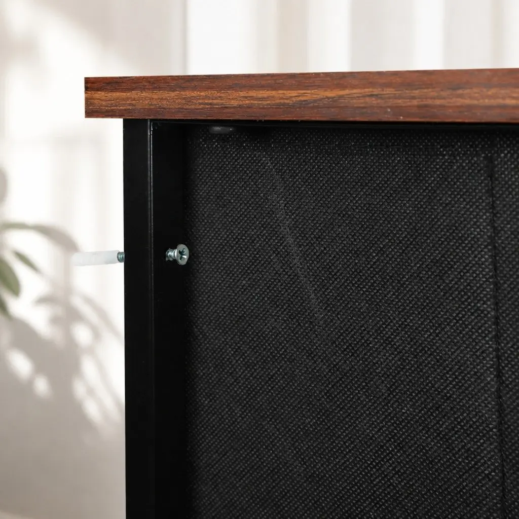 Storage Cabinet MDF Steel 12 Drawers Brown 88cm x 30cm x 133cm