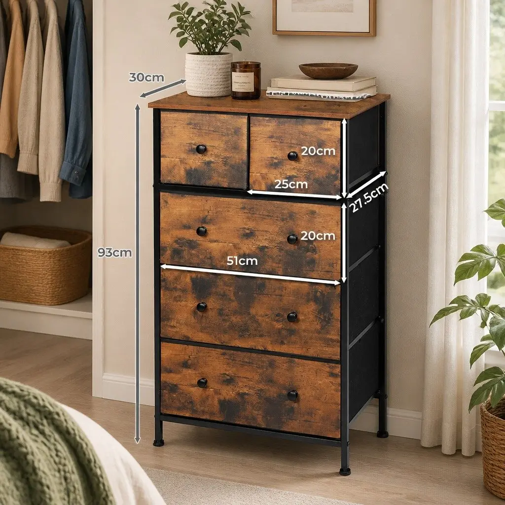 Tallboy Storage Cabinet with Removable Drawers