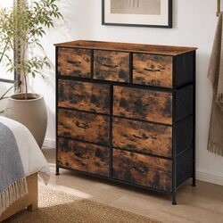 Brown Storage Tower Chest with Spacious Drawers