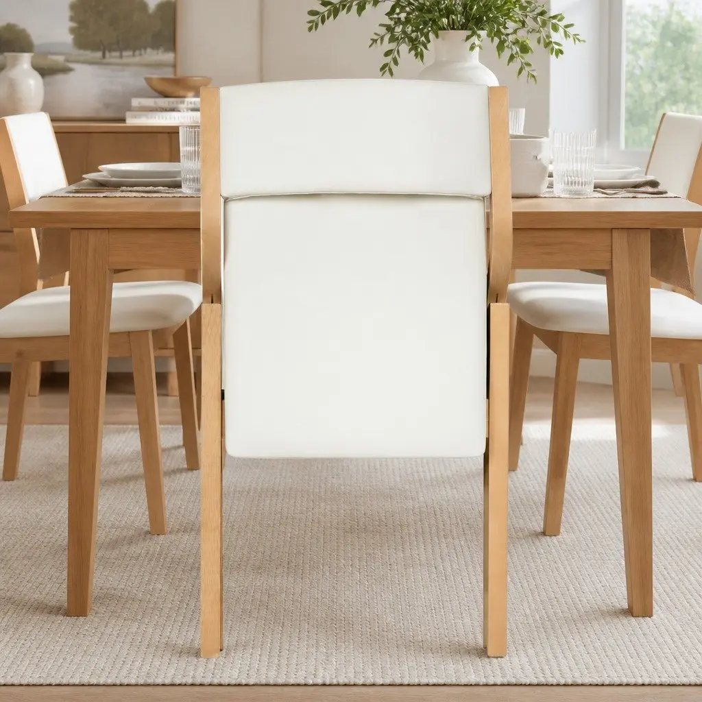Set of 8 Foldable Dining Chairs with PU Leather Seats