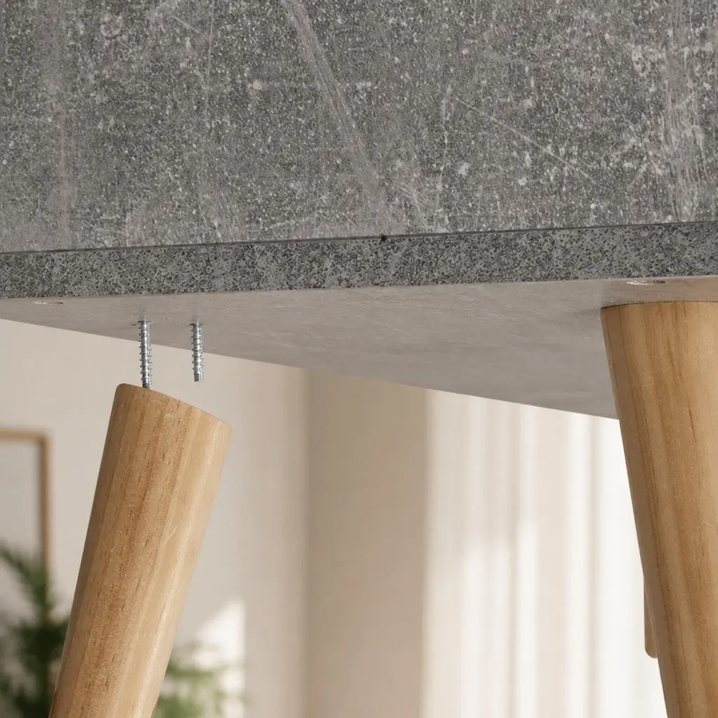 Grey Buffet Sideboard with Open Shelves