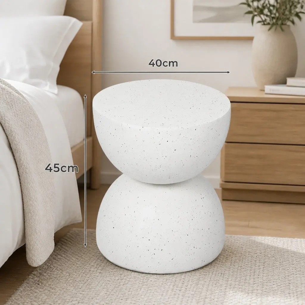 Round Terrazzo Hourglass Stool with 150kg Capacity