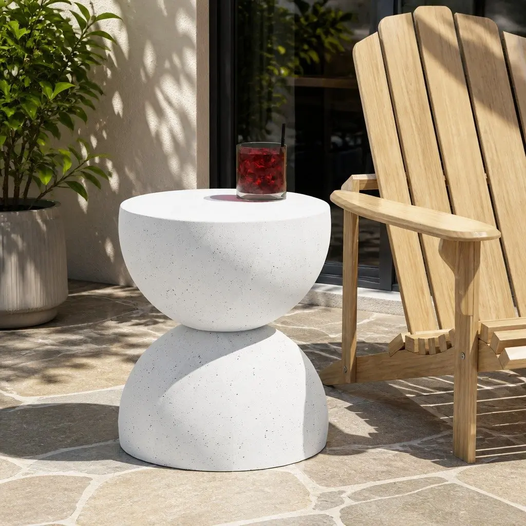 Round Terrazzo Hourglass Stool with 150kg Capacity