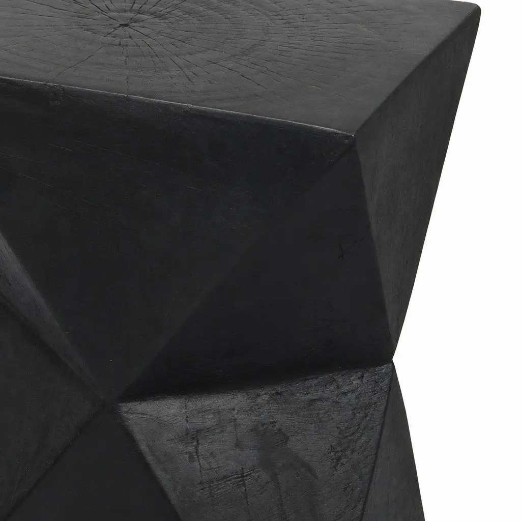 Terrazzo Geometric Side Table in Black