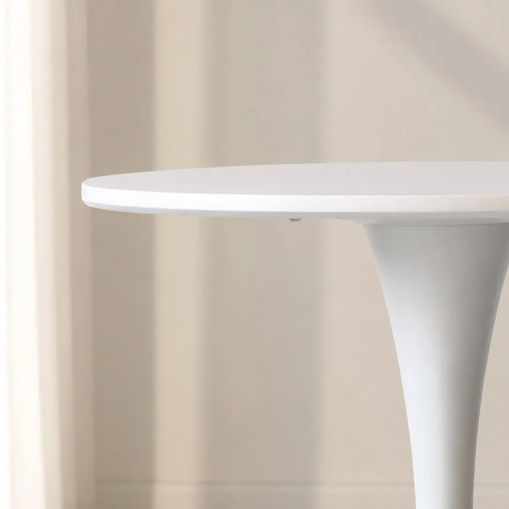 2x High-Top Round Bar Tables with Gloss Marble Finish