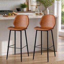 Stylish Set of 2 Bar Stools for Kitchen Island Seating
