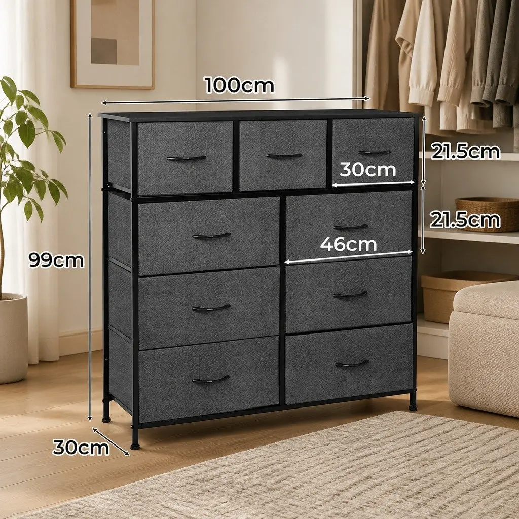 9 Drawer Chest of Drawers Storage Unit