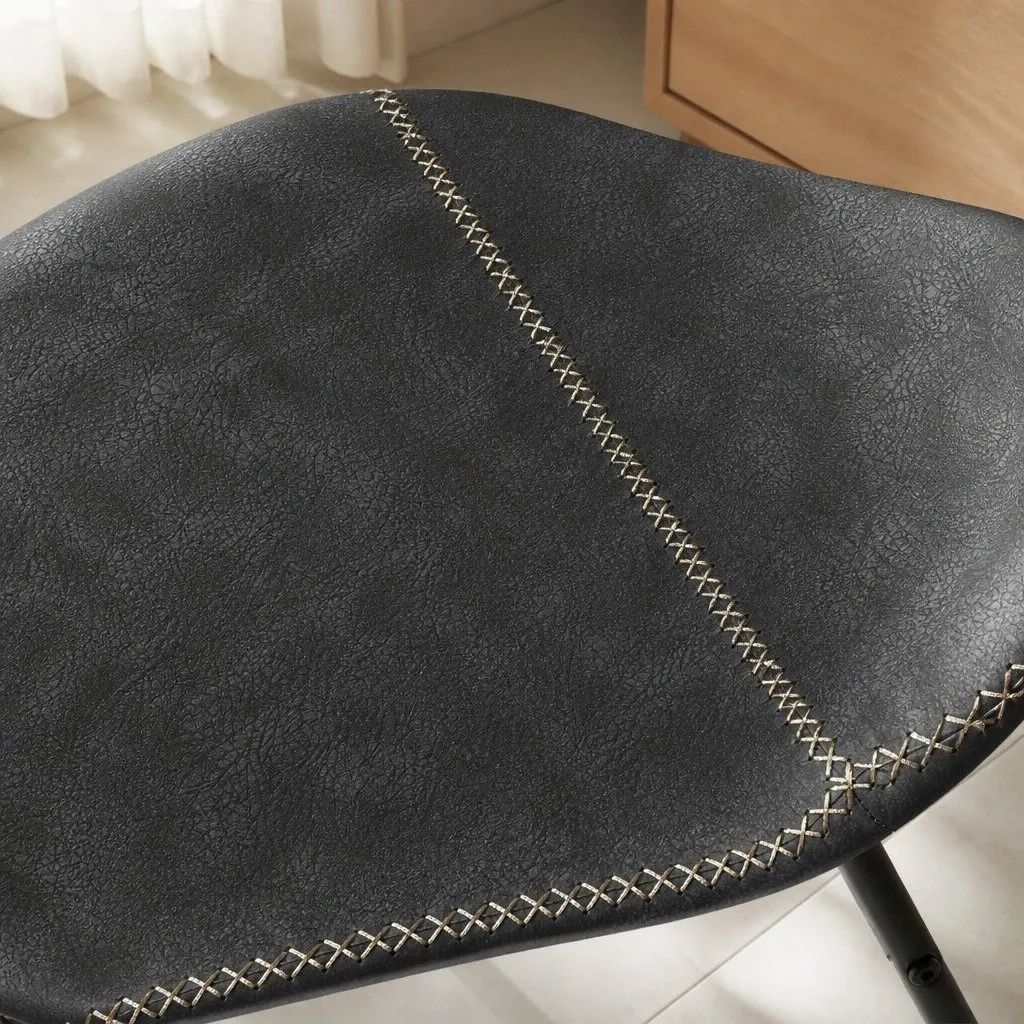 Dining Chairs Faux Leather Moulded Ergonomic Black 4 Piece
