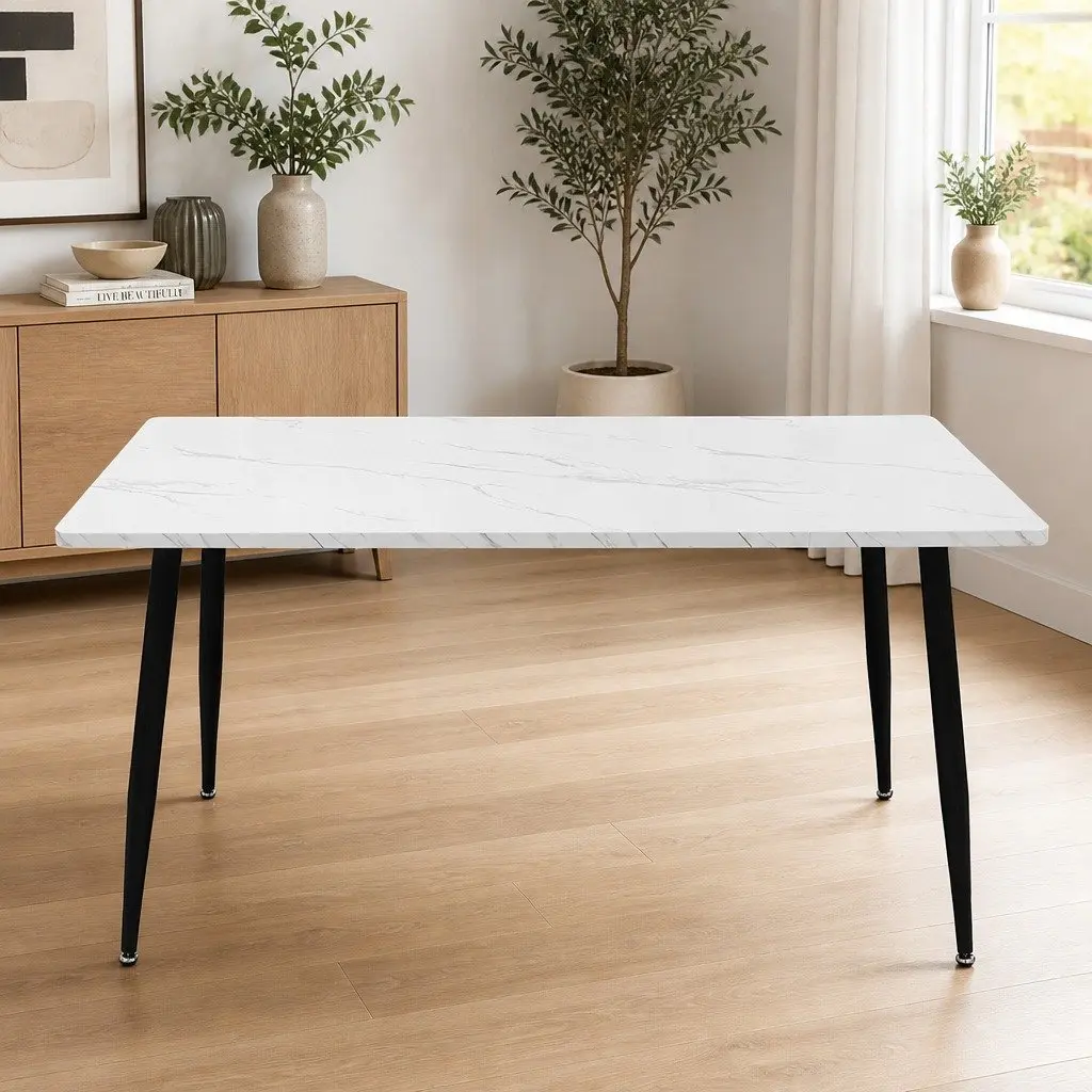 150cm Steel Frame Dining Table for 4-6