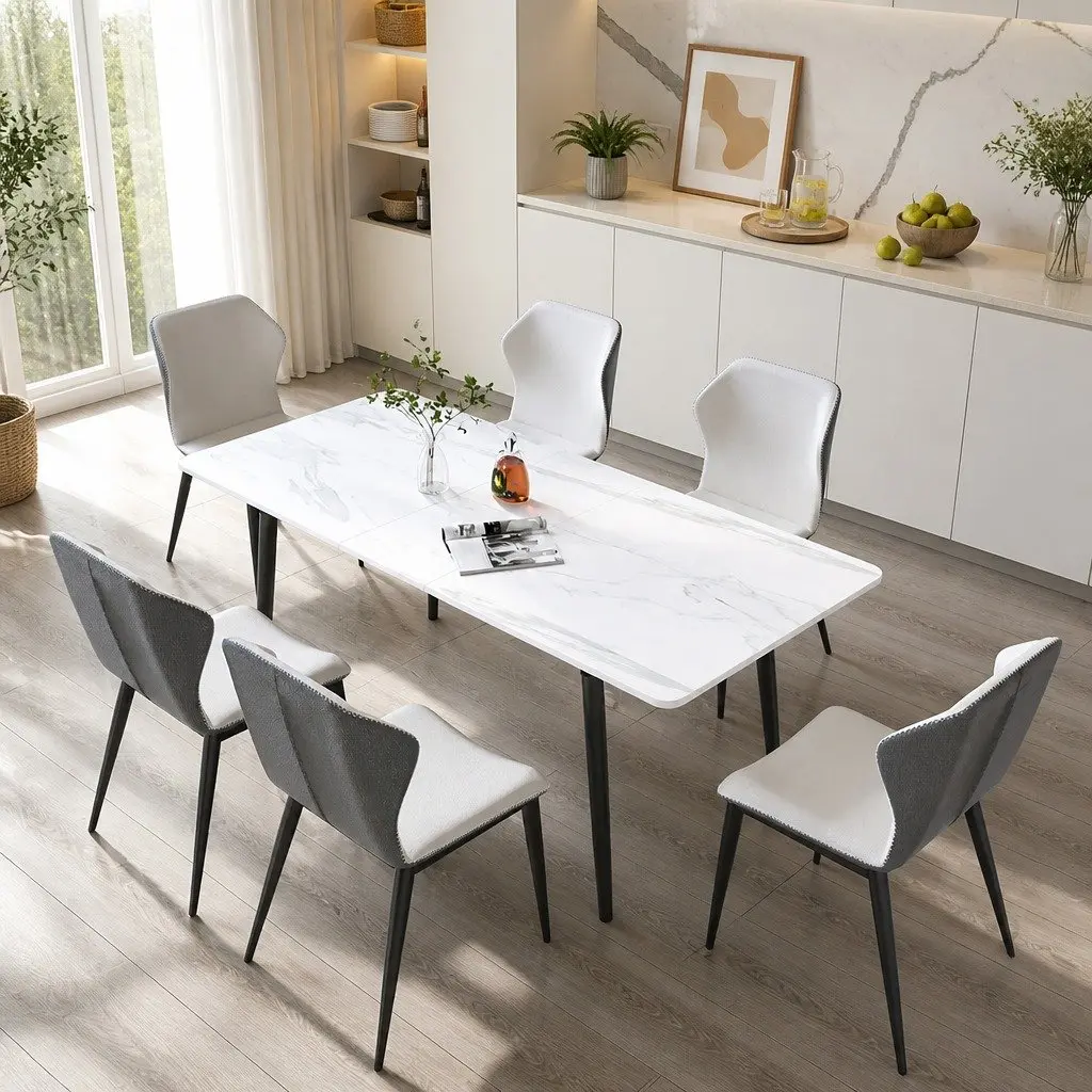 150cm Steel Frame Dining Table for 4-6