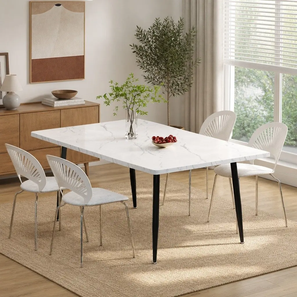 150cm Steel Frame Dining Table for 4-6