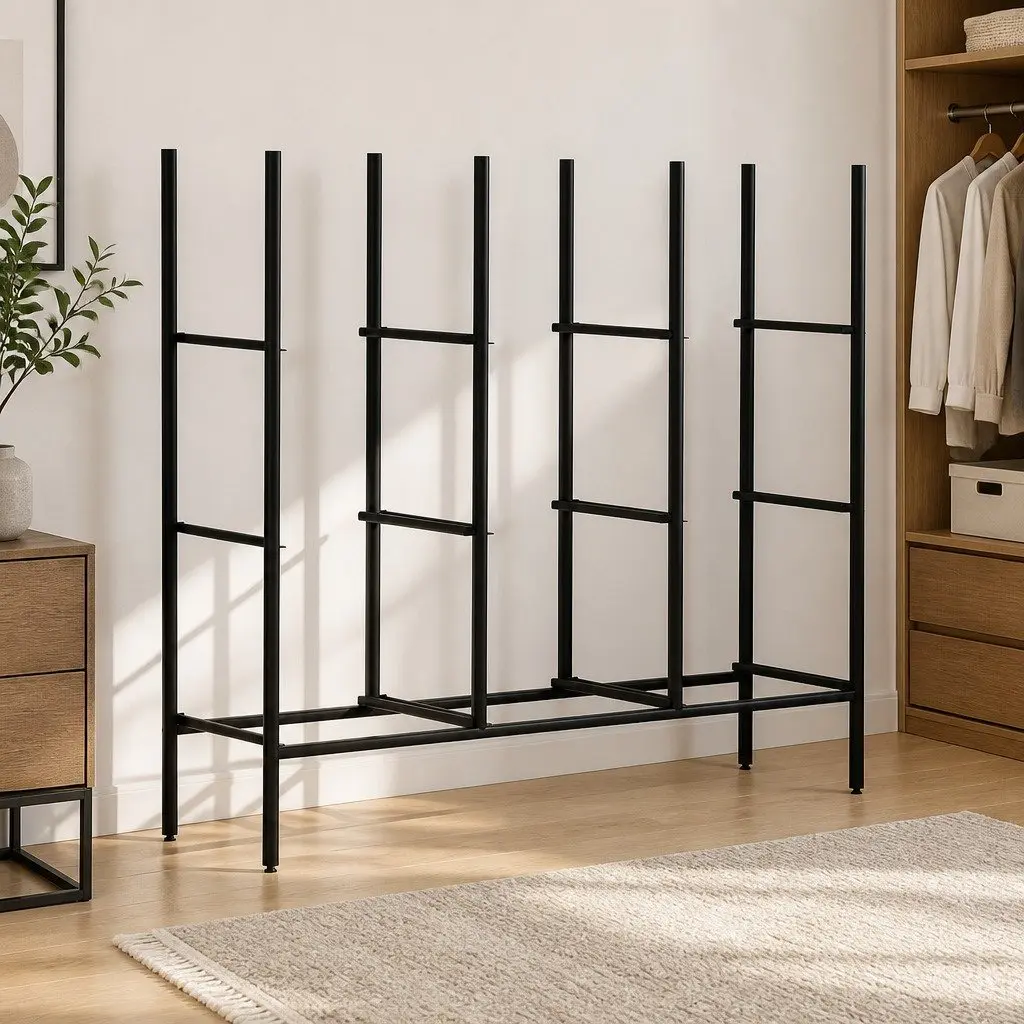 9 Drawer Chest of Drawers MDF Steel 100cm x 30cm x 92cm Brown