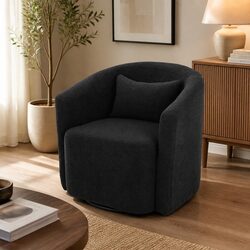 High-Quality Grey Fleece Swivel Armchair Rocking Chair